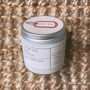 No 1: Scout Dog. Sea Salt and Driftwood, Luxury Candle Jar.