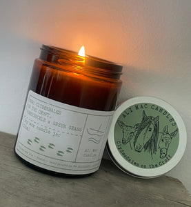No 9: Clydesdales On The Croft - Honeysuckle and Green grass, Luxury Candle Jar.