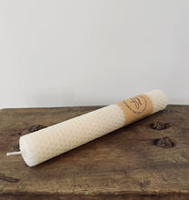 Load image into Gallery viewer, Large Natural Hand Rolled Beeswax Candle