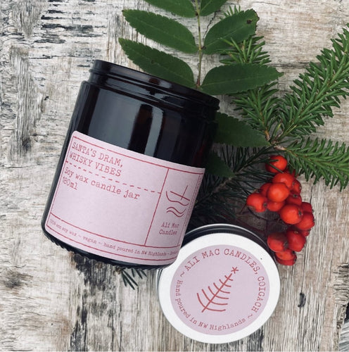 Santa’s Dram - Whisky Vibes, Luxury Candle Jar.