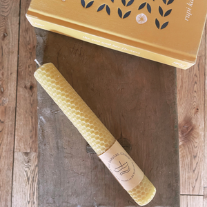 Large Natural Hand Rolled Beeswax Candle