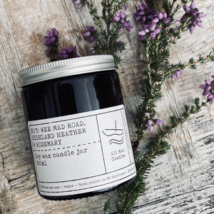 No 3: Wee Mad Road. Highland Heather and Rosemary, Luxury Candle Jar.